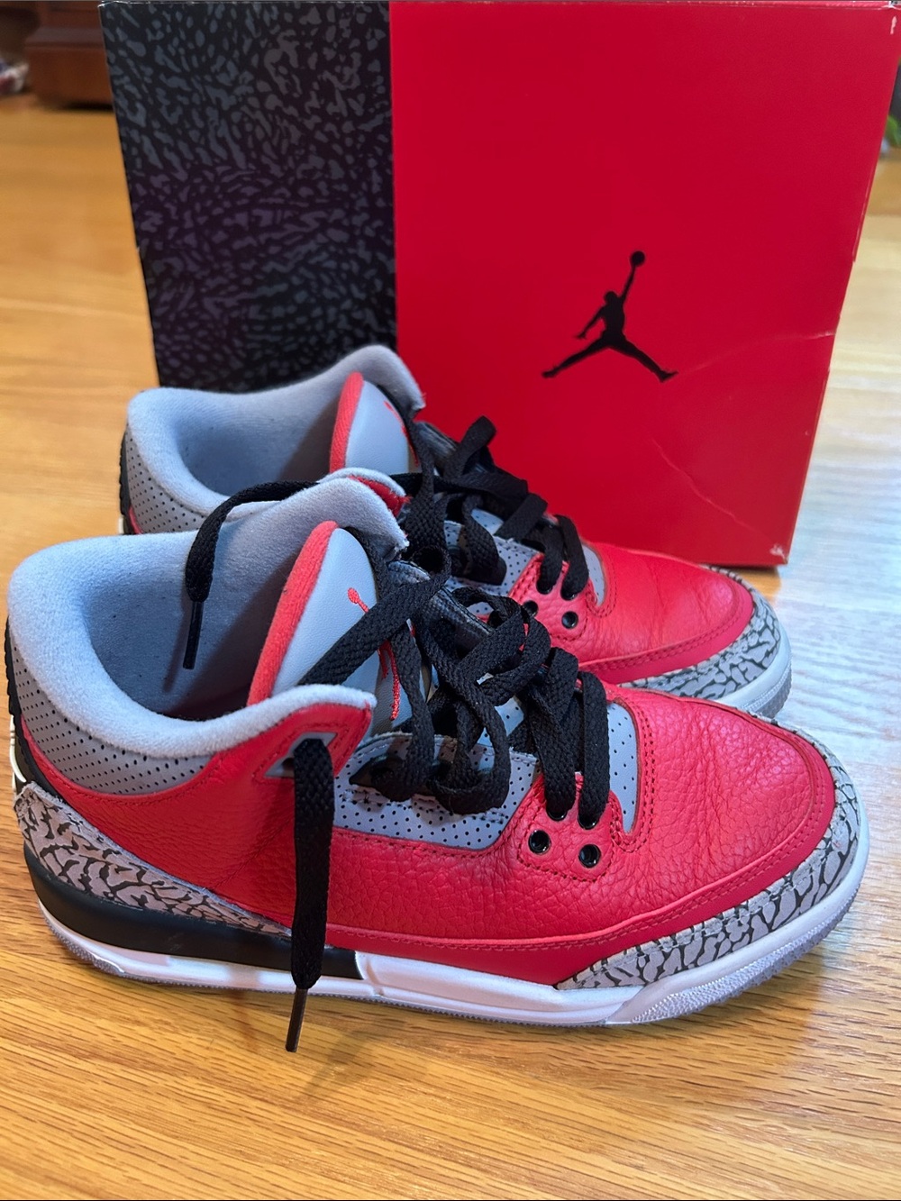 Nike Jordans Kids' Red, Gray & Black Retro Basketball Sneakers